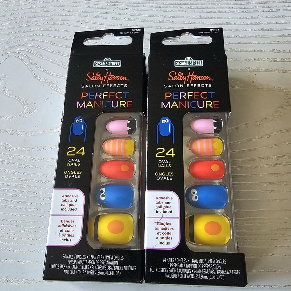 $6.49 S&H (2) Sets SESAME STREET INSPIRED BY SALLY HANSEN | Press-On Nails | NWT